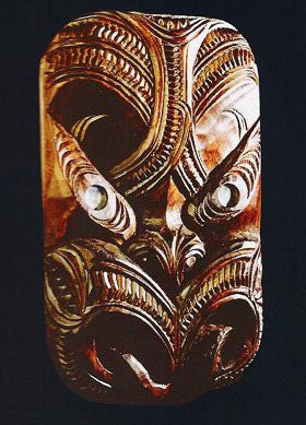 Koruru Maori Carved Wood Mask