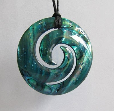 Paua Shell Koru Pendant